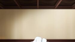 1girl ahoge animated anime_screenshot barefoot bloomers blue_hair dress exercising feet groin handstand highres jumping navel push-ups red_eyes ruti_ragnason shin_no_nakama_janai_to_yuusha_no_party_wo_oidasareta_no_de_henkyou_de_slow_life_suru_koto_ni_shimashita short_hair sound stomach tagme thighs toes underwear upside-down video walking white_dress