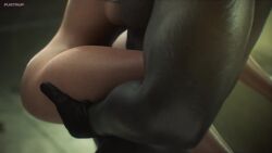 1boy 1girl 3d animated anus ass ass_focus ass_grab back bare_legs barefoot blue_eyes bouncing_breasts breasts brown_hair capcom claire_redfield clothes_lift feet fugtrup hat hetero highres hug huge_ass interspecies large_penis leg_lock legs long_hair looking_back medium_breasts moaning monster multiple_views no_bra no_panties penis ponytail pussy resident_evil resident_evil_2 resident_evil_2_(remake) sex shiny_skin shirt shirt_lift soles sound sound_effects standing standing_sex suspended_congress sweat sweatdrop tagme testicles toes tyrant_(resident_evil) vaginal video wet