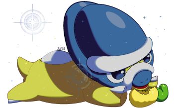 Rule 34 | alternate color, animal focus, berry (pokemon), commentary, food, fruit, full body, gen 4 pokemon, jaggy lines, lying, making-of available, microsoft paint (medium), nintendo, no humans, nostrils, on stomach, open mouth, pokemon, pokemon (creature), pokemon focus, shieldon, shiny pokemon, shuca berry, smile, solo, sparkle, transparent background, willow-pendragon