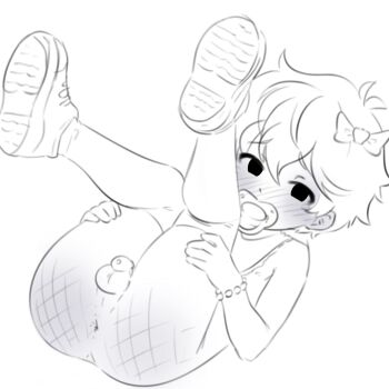 anus beege blush legs_up looking_at_viewer lying on_back pacifier shoes short_hair spanked