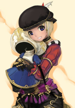 00s 1girl black_hat blonde_hair cowboy_shot female_focus final_fantasy final_fantasy_xi hat hume mikazuki_akira! puppet puppet_master puppetmaster short_hair solo