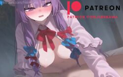 Rule 34 | 1boy, 1girl, animated, blush, breasts, clothed sex, cowgirl position, crescent, crescent hat ornament, cum, cum in pussy, cum overflow, cumdrip, ejaculation, girl on top, hat, hat ornament, henkawa, hetero, highres, internal cumshot, large breasts, live2d, long hair, looking at viewer, moaning, mob cap, navel, nipples, nude, open mouth, patchouli knowledge, penis, pov, pumping, purple eyes, purple hair, pussy, sex, solo focus, sound, spread legs, straddling, subtitled, sweat, tagme, thighs, touhou, vaginal, video