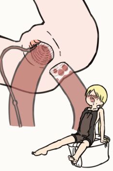 1girl anal animated animated_gif anus barefoot blonde_hair blush double_penetration drifter drinking_pee drooling female_focus highres loli made_in_abyss no_eyes open_mouth pussy riko_(made_in_abyss) sitting solo tentacle_sex tentacles toilet transparent trembling triple_penetration uncensored urethral_insertion vaginal white_background