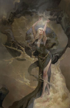 1girl belt blonde_hair blue_robe christian_angel circlet crown elden_ring full_body gold_belt gold_circlet gold_crown gold_diadem highres queen queen_marika_the_eternal robe