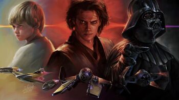 3boys absurdres age_progression anakin_skywalker black_cape black_gloves black_headwear black_robe blonde_hair brown_hair cape commentary completion_time darth_vader dated droid english_commentary eta-2_actis frown gloves highres jeffholy making-of_available male_focus multiple_boys n-1_starfighter non-humanoid_robot r2-d2 robe robot shirt signature sith star_wars star_wars:_a_new_hope star_wars:_revenge_of_the_sith star_wars:_the_phantom_menace tie_advanced_x1 v-shaped_eyebrows white_shirt