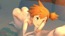 1boy 1girl 3d absurdres all_fours animated ass breasts completely_nude erection fellatio gen_1_pokemon green_eyes handjob head_out_of_frame highres horsea licking licking_penis looking_up medium_breasts misty_(pokemon) neinsfw nintendo nude oral orange_hair partially_submerged penis pokemon pokemon_(anime) ponytail side_ponytail sound tagme tongue tongue_out video water
