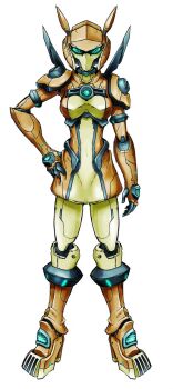 1girl blue_eyes boots breasts high_heel_boots high_heels highres mecha_girl sari_sumdac transformers transformers_animated zetsubou_(mk20110)