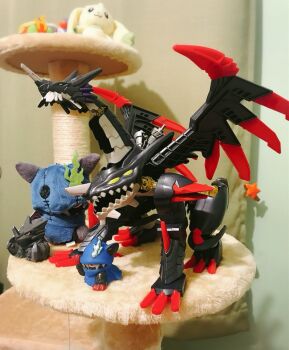 Rule 34 | appmon, claws, digimon, digimon universe: appli monsters, dragon, figure, hackmon (appmon), horns, raidramon, real life, revivemon, wings, yellow eyes