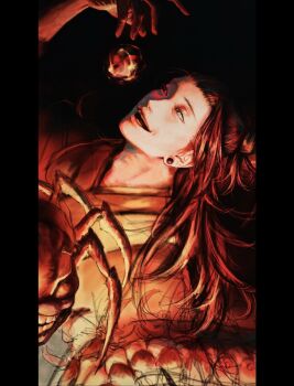 1boy absurdres black_hair floating_hair forehead getou_suguru hair_bun highres japanese_clothes jujutsu_kaisen kesa long_hair male_focus oct_61396020 open_mouth pillarboxed plug_(piercing) solo teeth