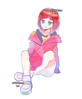 digimon digimon_beatbreak highres jacket looking_at_viewer mar22826683 sakuya_reina short_hair simple_background smile star_(symbol) white_background
