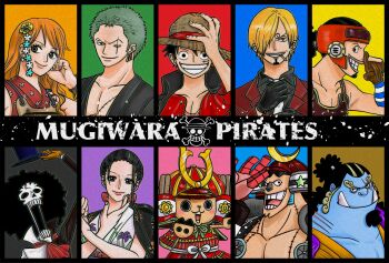 Rule 34 | 2021, 2girls, 6+boys, 70p w0, afro, black hair, blue hair, blue skin, blush, brook (one piece), colored skin, commentary, crossed arms, curly eyebrows, earrings, facial hair, floral print, floral print kimono, franky (one piece), goatee, green hair, half updo, hat, highres, holding, holding unworn clothes, holding unworn hat, japanese clothes, jewelry, jinbe (one piece), kimono, long hair, long nose, looking at viewer, monkey d. luffy, multiple boys, multiple girls, mustache, nami (one piece), nami (one piece) (onigashima), nico robin, nico robin (onigashima), official alternate costume, one piece, orange hair, pale skin, ponytail, print kimono, roronoa zoro, sanji (one piece), scar, scar across eye, scar on face, short hair, sideburns, skeleton, smile, straw hat, tony tony chopper, unworn hat, unworn headwear, usopp