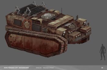 alexandre_chaudret caterpillar_tracks grey_background highres original planetary_rover simple_background solar_panel vehicle_focus