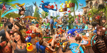 6+boys 6+girls ?_block abe_(oddworld) agent_47 alien_(series) angry_birds assassin&#039;s_creed_(series) bald batman batman:_arkham_(series) batman_(series) beard big_daddy_(bioshock) bikini bioshock_(series) bird black_hair blonde_hair blood blue_eyes blue_lightsaber borderlands_(series) bowser brown_hair building bun_cover capcom cellphone chair character_request chun-li ciri clank cloud_strife copyright_request crash_bandicoot crash_bandicoot_(series) crossed_arms dc_comics dead_space_(series) deadpool deadpool_(series) deck_chair destiny_(game) dogmeat donkey_kong donkey_kong_(series) dovahkiin dr._eggman dragon dragon_ball drink drum duck duck_hunt duke_nukem duke_nukem_(series) earthworm_jim earthworm_jim_(series) ellie_(the_last_of_us) energy_sword facial_hair fallout fallout_4 final_fantasy final_fantasy_vii fishing_rod folding_chair franklin_clinton gen_1_pokemon god_of_war grand_theft_auto grand_theft_auto_iv grand_theft_auto_v grill gun halo_(series) handgun hat heavy_rain highres hitman_(game) holding holding_drink holding_fishing_rod holding_gun holding_phone holding_sword holding_weapon hot_dog infamous instrument isaac_clarke jewelry joel_(the_last_of_us) john_marston kratos_(god_of_war) lara_croft licker_(resident_evil) lightsaber link little_big_planet little_sister_(bioshock) luigi mario mario_(series) marvel mass_effect_(series) master_chief meat_boy mega_man_(series) metal_gear_(series) michael_de_santa minecraft mirror&#039;s_edge_(series) mortal_kombat_(series) multiple_boys multiple_girls mustache mustache_stubble nathan_drake necklace necktie niko_bellic nintendo non-web_source nuka_cola oddworld one_eye_closed orange_hair origami overalls overwatch pac-man pac-man_(game) palm_tree phone pikachu poke_ball poke_ball_(basic) pokemon pokemon_(creature) pool portal_(object) portal_(series) princess_peach radaway ratchet_&amp;_clank ratchet_(ratchet_&amp;_clank) red_(angry_birds) red_dead_redemption red_dead_redemption_(series) red_dead_redemption_2 red_necktie resident_evil sackboy skyscraper son_goku sonic_(series) sonic_the_hedgehog spider-man spider-man_(series) spiked_bikini star_wars street_fighter stubble super_meat_boy swim_ring swimsuit sword the_elder_scrolls the_elder_scrolls_v:_skyrim the_joker the_last_of_us the_last_of_us_(series) the_legend_of_zelda the_lego_group the_lego_movie the_witcher_(series) tomb_raider tongue tongue_out tracer_(overwatch) tree trevor_philips uncharted weapon xenomorph yoshi zombie