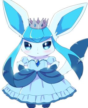 Rule 34 | 1girl, blue eyes, female focus, full body, gen 4 pokemon, glaceon, highres, kemoribon, nintendo, pokemon, pokemon (creature), solo, standing