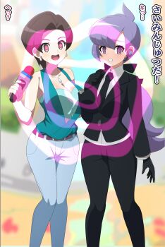 2girls anabel_(pokemon) gabby_(pokemon) highres hypnosis mind_control multiple_girls nintendo pokemon pokemon_oras pokemon_sm yugo-eti