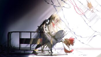 2girls absurdres aged_down alternate_hair_length alternate_hairstyle black_skirt black_vest bow brown_shoes child chinese_commentary closed_eyes commentary_request detached_sleeves food frilled_bow frilled_hair_tubes frills hair_bow hair_tubes hakurei_reimu highres holding holding_food long_hair multiple_girls onigiri open_mouth osana_reimu puffy_short_sleeves puffy_sleeves red_bow red_skirt rumia shadow shide shirt shoes short_sleeves skirt skirt_set skull smile socks t0nys touhou very_long_hair vest white_shirt white_socks