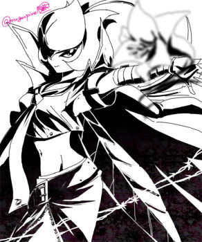 Rule 34 | 1girl, bancholilimon, banchou, belt, cape, delinquent, digimon, looking at viewer, petals, smile, solo