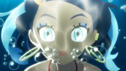 animated anime_screenshot aqua_hair ass audible_speech bare_shoulders barraskewda belly bikini black_sarong blue_eyes breasts crop_top crossed_legs dark-skinned_female dark_skin dewgong diving dynamax_band earrings english_audio female_focus foot_focus gen_1_pokemon gen_2_pokemon gen_3_pokemon gen_7_pokemon gen_8_pokemon gloves hair_ornament highres hoop_earrings jewelry legs makeup midriff milotic multicolored_hair navel necklace nessa_(pokemon) nintendo ocean open_mouth phone pokemon pokemon:_twilight_wings pokemon_(creature) pokemon_swsh red_bikini remoraid riding sandals sarong short_shorts shorts sound swimming swimsuit tagme tankini thighs toenails toes two-tone_hair underwater video wingull wishiwashi