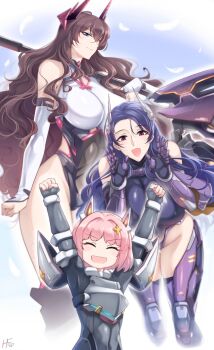 3girls breasts goddess_of_victory:_nikke haganef huge_breasts long_hair multiple_girls