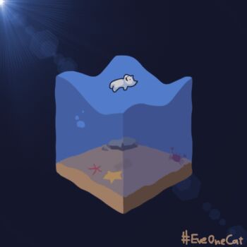 :3 air_bubble animal_request animated animated_gif artist_name blue_background blurry bokeh bubble cat check_animal commentary crab cube cut-away depth_of_field diffraction_spikes everydayonecat fish floating_on_back looping_animation lying_on_water ocean original rock seafloor starfish swimming tuna waves