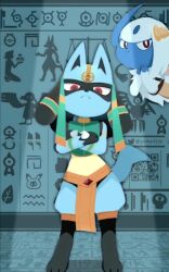 3girls :&lt; absol absol_(sacred) ancient_egyptian_clothes animal_ears animal_hands animal_nose animated ankha_zone_(meme) armband artist_name audible_music bare_shoulders black_fur blinking blue_background blue_fur blue_skin body_fur bracelet bright_pupils cinderace cinderace_(guardian) clapping closed_mouth clothed_pokemon cofagrigus colored_skin crop_top crossed_arms dancing female_focus full_body furry furry_female gem gen_1_pokemon gen_2_pokemon gen_3_pokemon gen_4_pokemon gen_5_pokemon gen_8_pokemon glitch gold_bracelet green_shirt hair_ornament hands_up happy headpiece hieroglyphics jewelry looking_at_viewer lucario meme midriff multicolored_fur multiple_girls navel nintendo open_mouth paw_pose pawpads pelvic_curtain pikachu poke_ball_symbol pokemon pokemon_(creature) pokemon_unite qr_code rabbit_ears rabbit_girl red_eyes red_gemstone red_hair shirt short_hair sidelocks sleeveless sleeveless_shirt smile sound space spikes standing stomach tail twitter_logo twitter_username unown unownglyphics video white_fur white_hair white_pupils wide-eyed wolf_ears wolf_girl wolf_tail xatu yellow_fur yuii_(yuika9200)