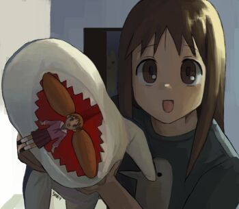 Rule 34 | azumanga daioh's school uniform, azumanga daiou, brown eyes, brown hair, grey shirt, kasuga ayumu, li shay, mihama chiyo, onodera punpun, oyasumi punpun, parody, red skirt, school uniform, shirt, short twintails, skirt, summer uniform, twintails