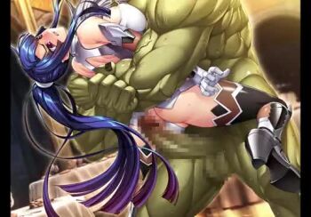 1girl ahegao animated ass audible_speech blush breasts clothes_pull cum cum_in_pussy cum_overflow embarrassed female_orgasm fucked_silly hetero huge_ass huge_breasts humanization japanese_audio kagami_hirotaka lilith-soft long_hair moaning monster nipples orgasm ponytail pussy rape restrained sex shiny_skin size_difference surprised sweat tagme taimanin_(series) taimanin_asagi taimanin_murasaki taimanin_rpgx trembling vaginal video yatsu_murasaki