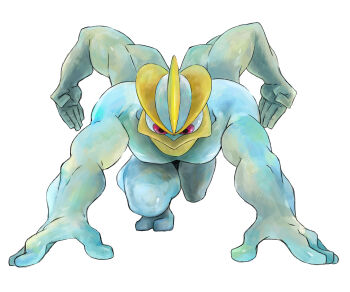 absurdres all_fours facing_viewer full_body gen_1_pokemon highres machamp nintendo no_humans pokemon pokemon_(creature) red_eyes satou_mami solo white_background