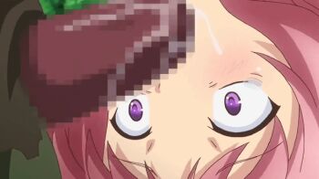 10s 2girls animated animated_gif blonde_hair censored cum cum_in_mouth cum_overflow deepthroat fellatio iris_(ochi_mono_rpg_seikishi_luvilias) long_hair majin_label multiple_girls ochi_mono_rpg_seikishi_luvilias oral orc penis pink_hair rifria tagme tears torogao upside-down