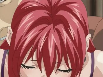 00s 1boy 1girl 2005 animated animated_gif bible_black bible_black_only blush bouncing_breasts bra bra_pull breast_focus breasts close-up clothes_pull groping groping_breast huge_breasts lingerie lipstick makeup mature_female nipples old old_man open_clothes open_shirt purple_eyes red_hair shirt tagme takashiro_hiroko teacher underwear undressing vice_principal