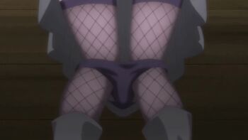 2023 20s aftersex animated animated_gif anime_screenshot anus ass blush bob_cut boots cloak cloak_lift clothes_lift cum cum_in_pussy cumdrip fishnet_thighhighs fishnets grey_hair hands_up hat looking_back lowres majo_wa_kekkyoku_sono_kyaku_to..._the_animation mojikawa-san mojikawa_(majo_wa_kekkyoku_sono_kyaku_to) purple_eyes shed sweat tagme thighhighs witch witch_hat
