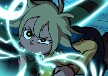 1boy 1girl angry black_eyes blonde_hair blue_hair boots censored fellatio jcm2 kneeling night oral pants penis saliva short_hair sweater the_owl_house uneven_eyes vee_(the_owl_house) yellow_pupils