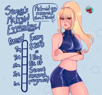 1girl absurdres egg female_focus growth highres long_hair metroid metroid_(creature) nintendo samus_aran slickpens solo