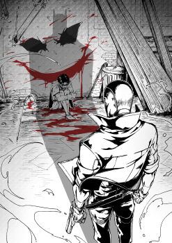 744651764 absurdres batman batman_(series) black_bodysuit black_gloves black_hair bodysuit brown_jacket cape cowl dc_comics domino_mask eye_mask gloves grey_bodysuit highres holding jacket jason_todd lineart male_focus mask monochrome multicolored_bodysuit multiple_boys muscular muscular_male open_clothes pants red_hood_(dc) red_hood_and_the_outlaws red_mask robin_(dc) short_hair superhero_costume taut_bodysuit the_joker two-tone_bodysuit western_comics_(style) yellow_cape