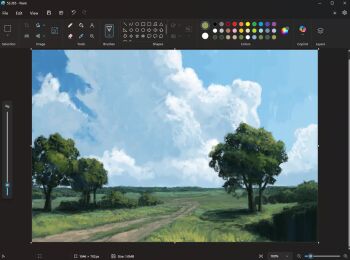 art_program_in_frame christian_young cloud cloudy_sky day dirt_road horizon microsoft_paint_(medium) microsoft_paint_(software) mountainous_horizon no_humans original outdoors painterly path road scenery screencap sky sky_focus tree