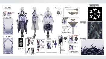 Rule 34 | absurdres, artist request, breasts, cleavage, earrings, eyeshadow, geta, grey hair, hair ornament, highres, japanese clothes, jewelry, kimono, large breasts, lipstick, makeup, nail polish, ninja gaiden, ninja gaiden 4, one eye covered, pale skin, purple nails, red lips, reference sheet, seori (ninja gaiden), tengu-geta, thighhighs, white kimono