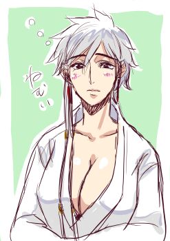 1girl absurdres artist_request bleach breasts cleavage collarbone highres kotetsu_isane large_breasts solo source_request