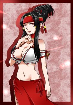 Rule 34 | 1girl, breasts, cleavage, large breasts, nail polish, navel, rashoujin mizuki, samurai spirits, snk, tagme
