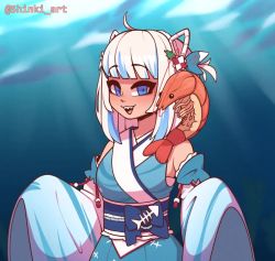 1boy 1girl animated bestiality blue_eyes blue_hair blush crustacean cum cum_in_mouth ebi-chan_(gawr_gura) fellatio gawr_gura hetero hololive hololive_english huge_penis irrumatio japanese_clothes kimono loli multicolored_hair oral penis shark_girl sharp_teeth shinki_art shrimp slideshow_animation sound teeth two-tone_hair video virtual_youtuber what white_hair
