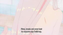 &gt;_&lt; 3girls ahoge animated anime_screenshot back bath bathhouse bathing blush breasts brown_hair brushing_another&#039;s_hair brushing_hair collarbone completely_nude convenient_censoring convenient_leg feet flat_chest genderswap genderswap_(mtf) gradient_hair hair_censor hair_over_breasts half-closed_eyes hand_on_own_hip long_hair medium_breasts mirror multicolored_hair multiple_girls navel nude one_eye_closed onii-chan_wa_oshimai! open_mouth oyama_mahiro oyama_mihari purple_hair red_eyes reflection shampoo siblings sisters sitting small_breasts soap_bubbles soap_censor sound standing steam stomach subtitled thighs tongue tongue_out towel towel_around_neck towel_over_breasts underboob video water wet white_hair