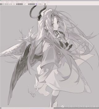 Rule 34 | 1girl, angel, angel wings, art program in frame, chinese commentary, collared shirt, colored skin, commentary request, eteru, eyelashes, eyes visible through hair, feathered wings, finger to own chin, full body, glasses, grey background, grey eyes, grey halo, grey socks, halo, holding, holding removed eyewear, jacket, jewelry, kneehighs, layered sleeves, long sleeves, looking at viewer, original, painttool sai, painttool sai (medium), parted lips, ring, shirt, shoes, short over long sleeves, short sleeves, simple background, socks, solo, unworn eyewear, watermark, weibo watermark, white jacket, white shirt, white shoes, white skin, white sleeves, white wings, wings