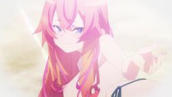 1boy 2girls agatsuma_makina akutsu_eita android animated anime_screenshot ass back beach bikini bikini_bottom_only black_bikini black_shorts blue_eyes blue_hair blush breast_press breasts brown_hair dimples_of_venus feet femdom girl_on_top glasses gluteal_fold gradient_hair green_bikini groin highres holding_hands hug imose_mimika kakushite!_makina-san!! large_breasts long_hair multicolored_hair multiple_girls navel nipple-to-nipple nipple_stimulation nipples nipples_touching ocean orange_hair pink_hair red_hair robot robot_girl sand short_hair shorts shoulder_blades side-tie_bikini_bottom smile sound stomach swimsuit symmetrical_docking tagme thighs topless_female topless_male video water