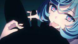 3girls animated anime_screenshot blue_eyes blue_hair bouncing_breasts breast_press breasts brown_eyes brown_hair cleavage cowgirl_position fellatio green_eyes green_hair hair_ornament hair_ribbon hairclip handjob heart heart-shaped_pupils highres implied_sex large_breasts licking licking_nipple licking_penis looking_at_viewer male_nipple_stimulation multiple_girls nipple_stimulation no_bra nukigee_mitai_na_shima_ni_sunderu_watashi_wa_dou_surya_ii_desu_ka? onabuta_ikuko oral penis penis_silhouette pov red_ribbon reizeiin_touka ribbon silhouette sound straddling symbol-shaped_pupils tadasugawa_rei tagme thighhighs thighs tongue tongue_out video