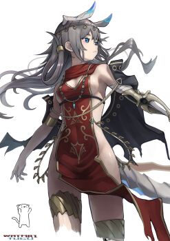 1girl absurdres akemiya_genma dress expressionless groin highres horns no_panties tagme tail