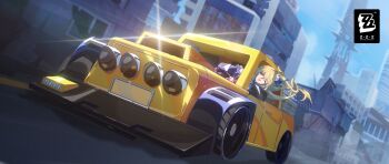 Rule 34 | 1girl, ahoge, bare shoulders, blonde hair, car, cissia (zenless zone zero), driving, hair between eyes, hair ornament, highres, long hair, motor vehicle, official art, one side up, open mouth, pom pom (clothes), pom pom hair ornament, red eyes, smile, snake, snake girl, snake tail, steering wheel, tail, white snake, zenless zone zero