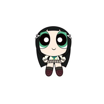 Rule 34 | 1girl, black hair, black socks, brown shoes, chibi, chibi only, closed mouth, full body, game asset, green eyes, green neckerchief, grey skirt, hair ornament, hairclip, hands on own hips, kurosawa dia, long hair, long sleeves, love live!, love live! school idol festival, love live! sunshine!!, miniskirt, neckerchief, official art, parody, pleated skirt, powerpuff girls, powerpuff girls (style), school uniform, shirt, shoes, simple background, skirt, smile, socks, solo, straight-on, style parody, tachi-e, third-party source, transparent background, uranohoshi school uniform, white shirt, winter uniform