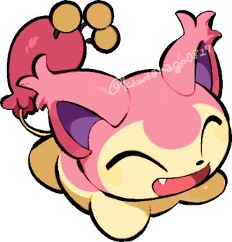 Rule 34 | animal focus, cat, chibi, chibi only, closed eyes, commentary request, fang, full body, gen 3 pokemon, kawaanago, lowres, nintendo, no humans, open mouth, pokemon, pokemon (creature), pokemon focus, skitty, smile, solo, transparent background, twitter username