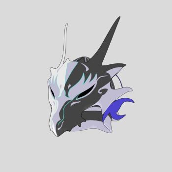 3d detail dragon_horns grey_background headgear helmet naked_helmet horns model swordsoul_of_mo_ye yu-gi-oh!