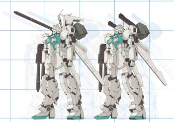 absurdres assault_visor bag double_beam_cannon gundam highres humanoid_robot long_cannon mecha mecha_focus mobile_suit nemo_(mobile_suit) no_humans original robot sensor sensor_ray shoulder_cannon takahashi_masaki zeta_gundam