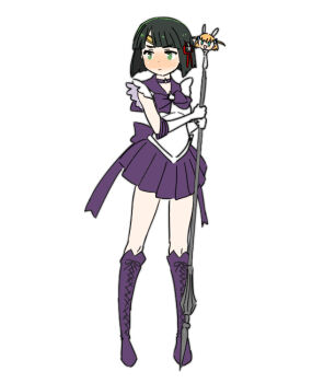 1girl :d alternate_costume animal_ears aqua_eyes bishoujo_senshi_sailor_moon black_hair blunt_bangs blunt_ends blush boots choker closed_mouth commentary_request cosplay crossed_bangs elbow_gloves flower flower_knot full-face_blush full_body gloves green_eyes hair_flower hair_ornament hinoshita_kaho holding holding_polearm holding_weapon knee_boots lace-up_boots link!_like!_love_live! love_live! medium_hair miniskirt momose_ginko open_mouth orange_hair pleated_skirt polearm purple_boots purple_choker purple_skirt rabbit_ears sailor_saturn sailor_saturn_(cosplay) sailor_senshi_uniform shinanoya_(satanicad) shirt short_hair silence_glaive simple_background skirt sleeveless sleeveless_shirt smile solo tachi-e two_side_up v-shaped_eyebrows virtual_youtuber weapon white_background white_gloves
